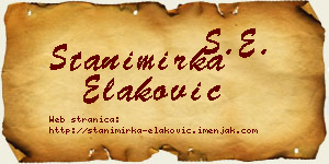 Stanimirka Elaković vizit kartica
